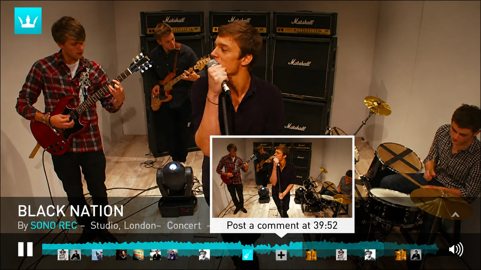 livebeats Player – Black Nation Live-Streaming mit Waveform-Timeline und Zuschauerkommentaren